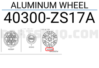 Nissan 40300ZS17A ALUMINUM WHEEL