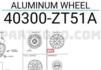 Nissan 40300ZT51A ALUMINUM WHEEL