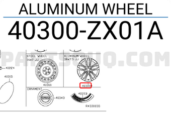 Nissan 40300ZX01A ALUMINUM WHEEL