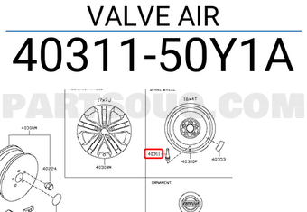 Nissan 4031150Y1A VALVE AIR