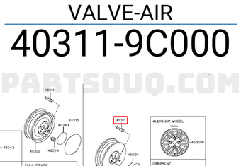 Nissan 403119C000 VALVE-AIR