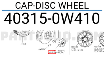 Nissan 403150W410 CAP-DISC WHEEL