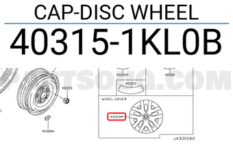 Nissan 403151KL0B CAP-DISC WHEEL
