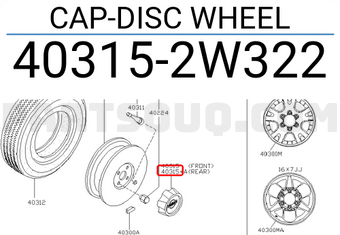 Nissan 403152W322 CAP-DISC WHEEL