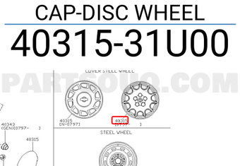 Nissan 4031531U00 CAP-DISC WHEEL