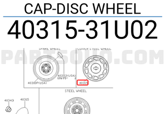 Nissan 4031531U02 CAP-DISC WHEEL