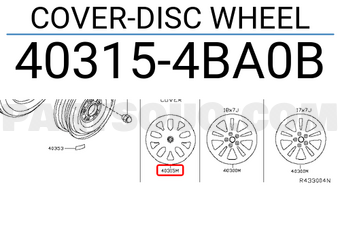 Nissan 403154BA0B COVER-DISC WHEEL