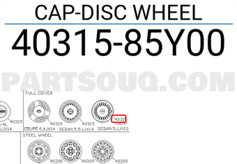 Nissan 4031585Y00 CAP-DISC WHEEL