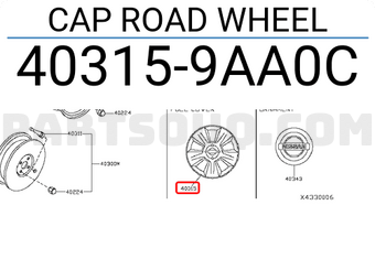 Nissan 403159AA0C CAP ROAD WHEEL