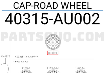 Nissan 40315AU002 CAP-ROAD WHEEL