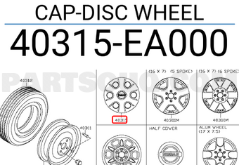 Nissan 40315EA000 CAP-DISC WHEEL