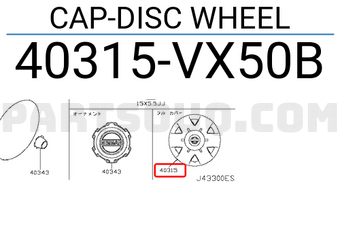 Nissan 40315VX50B CAP-DISC WHEEL