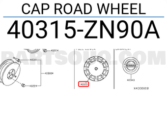 Nissan 40315ZN90A CAP ROAD WHEEL