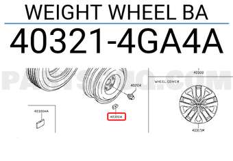Nissan 403214GA4A WEIGHT WHEEL BA