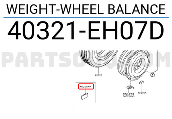 Nissan 40321EH07D WEIGHT-WHEEL BALANCE
