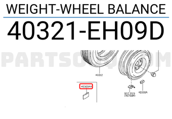 Nissan 40321EH09D WEIGHT-WHEEL BALANCE