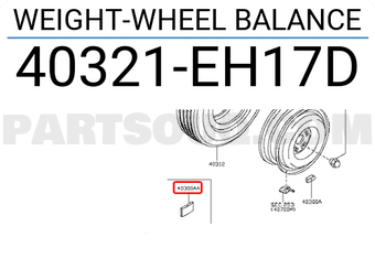 Nissan 40321EH17D WEIGHT-WHEEL BALANCE