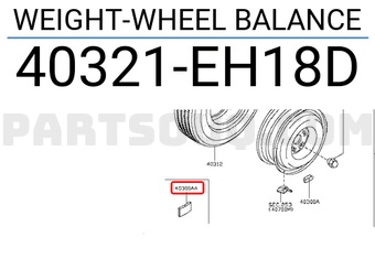 Nissan 40321EH18D WEIGHT-WHEEL BALANCE