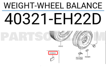 Nissan 40321EH22D WEIGHT-WHEEL BALANCE
