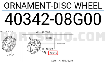 Nissan 4034208G00 ORNAMENT-DISC WHEEL