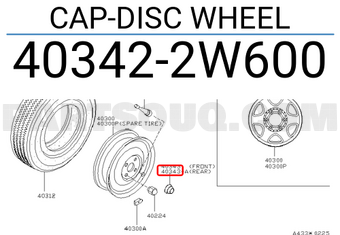Nissan 403422W600 CAP-DISC WHEEL