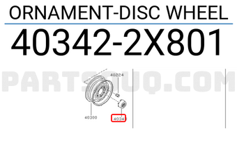 Nissan 403422X801 ORNAMENT-DISC WHEEL