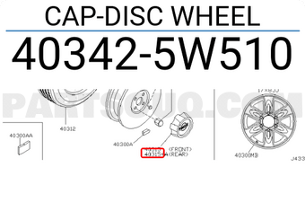 Nissan 403425W510 CAP-DISC WHEEL