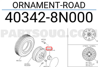 Nissan 403428N000 ORNAMENT-ROAD