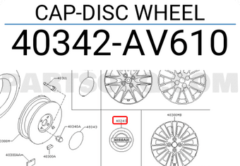Nissan 40342AV610 CAP-DISC WHEEL
