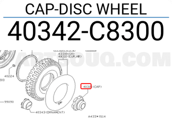 Nissan 40342C8300 CAP-DISC WHEEL