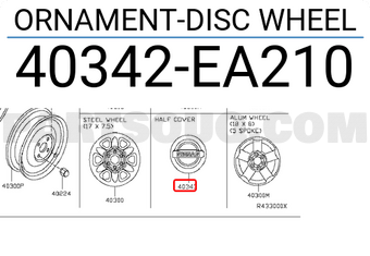 Nissan 40342EA210 ORNAMENT-DISC WHEEL