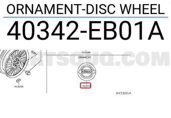 Nissan 40342EB01A ORNAMENT-DISC WHEEL