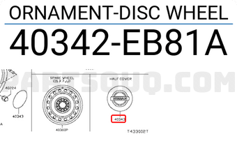 Nissan 40342EB81A ORNAMENT-DISC WHEEL