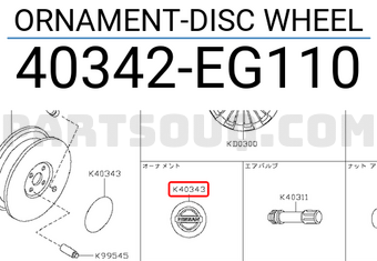 Nissan 40342EG110 ORNAMENT-DISC WHEEL