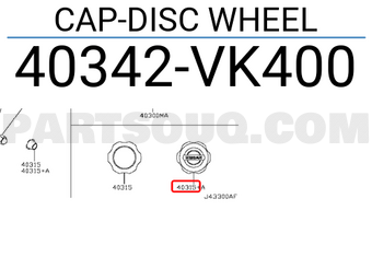 Nissan 40342VK400 CAP-DISC WHEEL