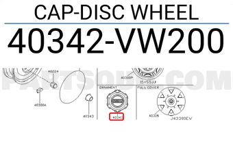 Nissan 40342VW200 CAP-DISC WHEEL