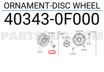 Nissan 403430F000 ORNAMENT-DISC WHEEL
