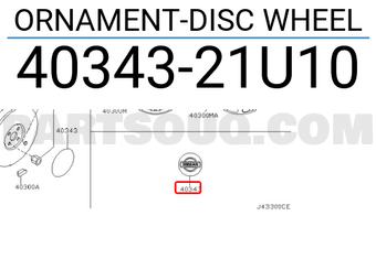 Nissan 4034321U10 ORNAMENT-DISC WHEEL