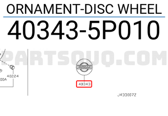 Nissan 403435P010 ORNAMENT-DISC WHEEL