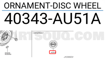 Nissan 40343AU51A ORNAMENT-DISC WHEEL