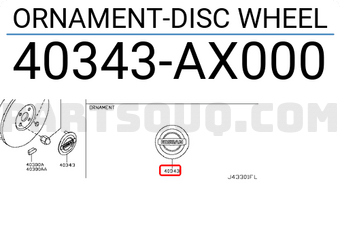 Nissan 40343AX000 ORNAMENT-DISC WHEEL