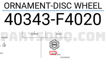 Nissan 40343F4020 ORNAMENT-DISC WHEEL