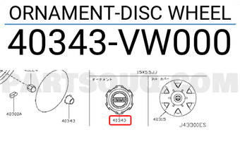 Nissan 40343VW000 ORNAMENT-DISC WHEEL