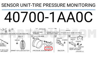 Nissan 407001AA0C SENSOR UNIT-TIRE PRESSURE MONITORING