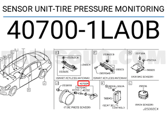 Nissan 407001LA0B SENSOR UNIT-TIRE PRESSURE MONITORING