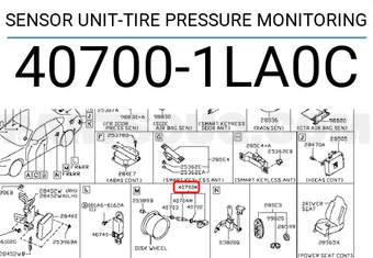 Nissan 407001LA0C SENSOR UNIT-TIRE PRESSURE MONITORING