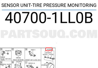 Nissan 407001LL0B SENSOR UNIT-TIRE PRESSURE MONITORING