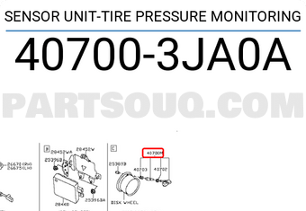 Nissan 407003JA0A SENSOR UNIT-TIRE PRESSURE MONITORING