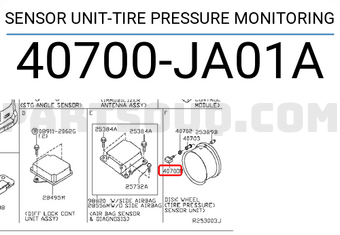 Nissan 40700JA01A SENSOR UNIT-TIRE PRESSURE MONITORING