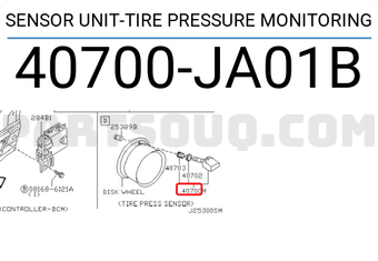 Nissan 40700JA01B SENSOR UNIT-TIRE PRESSURE MONITORING